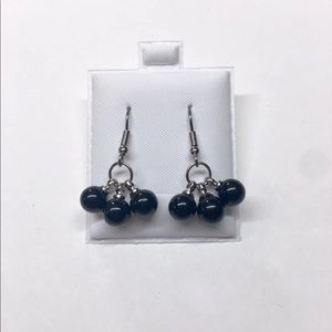 Black stone earrings